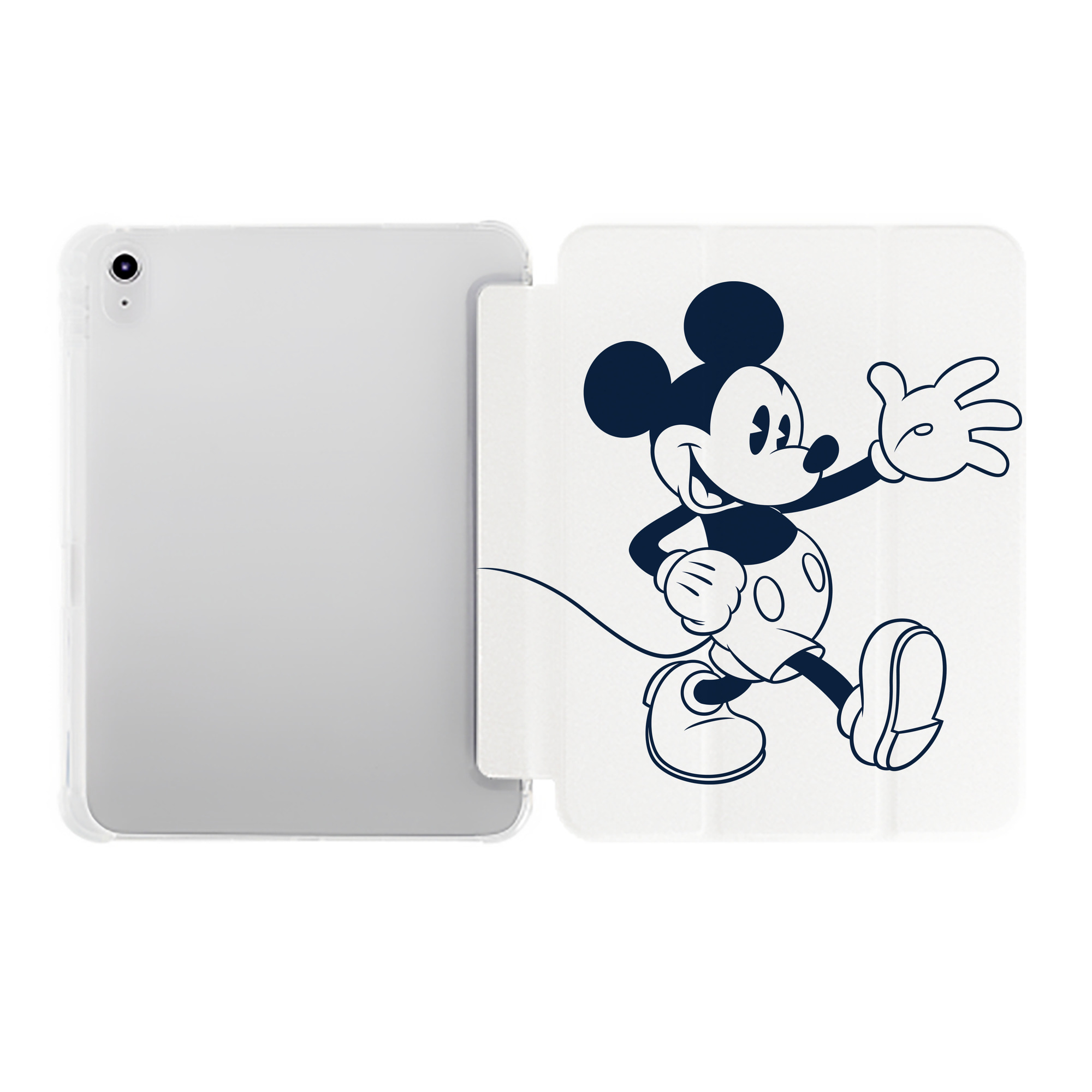 （画像用） ミッキーマウス Mickey Mouse IPad ケース ペン収納付き 三つ折りスタンド PUレザー×シリコン 対応機種9.5/10.5/10.9インチ